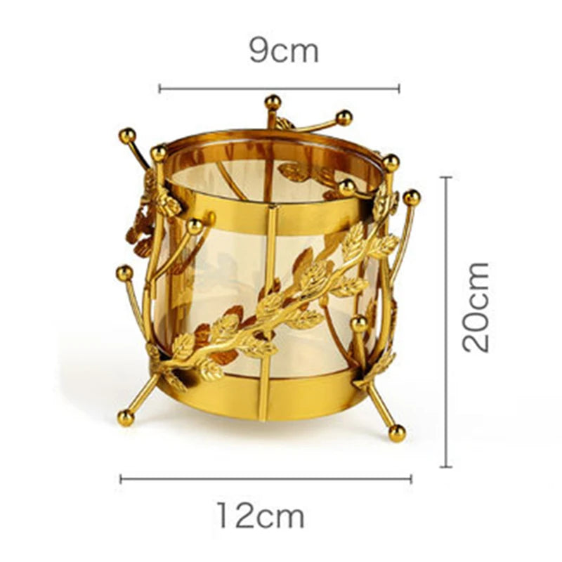 Vase en Verre et Métal Doré