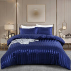 Parure Housse de couette rayée en Satin