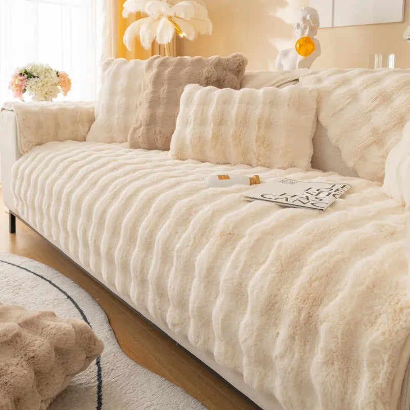 Housse de Canapé en Peluche Epaisse