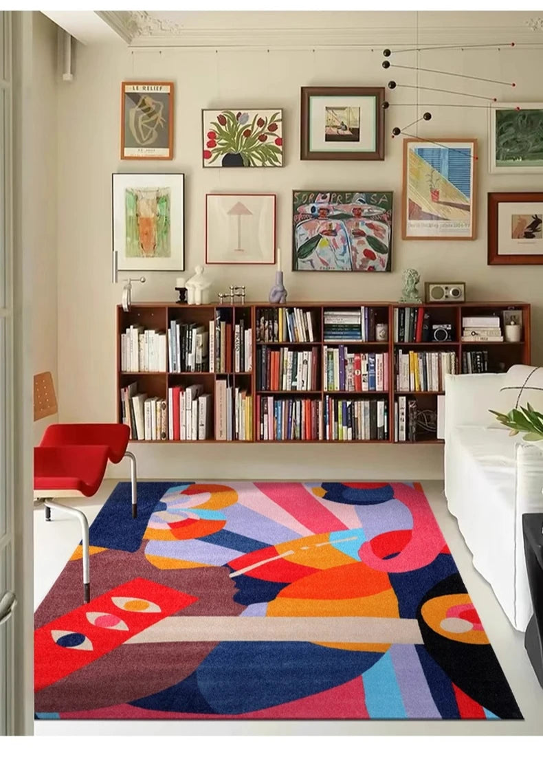 Tapis de Salon Design Coloré