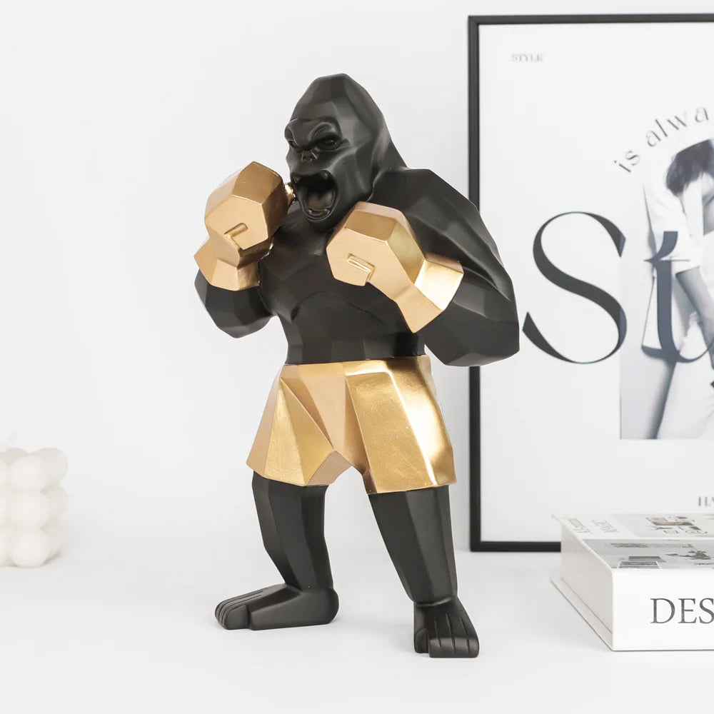 Sculpture créative King Kong 24 cm en résine moderne pour décoration intérieure design et audacieuse