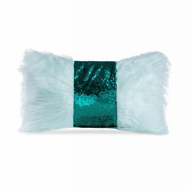 Housse de Coussin en Fourrure à paillettes