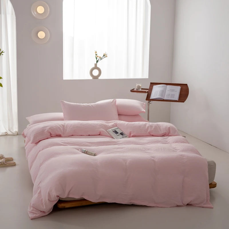 Parure Housse de Couette en Coton Lavé