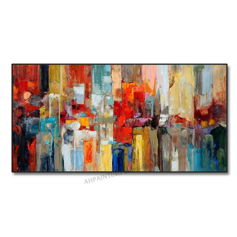 Tableau Moderne Peinture Abstraite Colorée Fleur