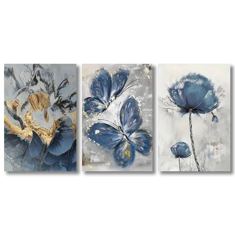 Toile Murales Fleur et Papillon