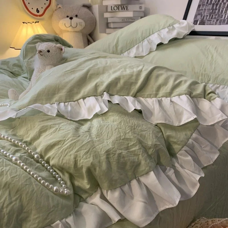 Parure Housse de Couette à Volant