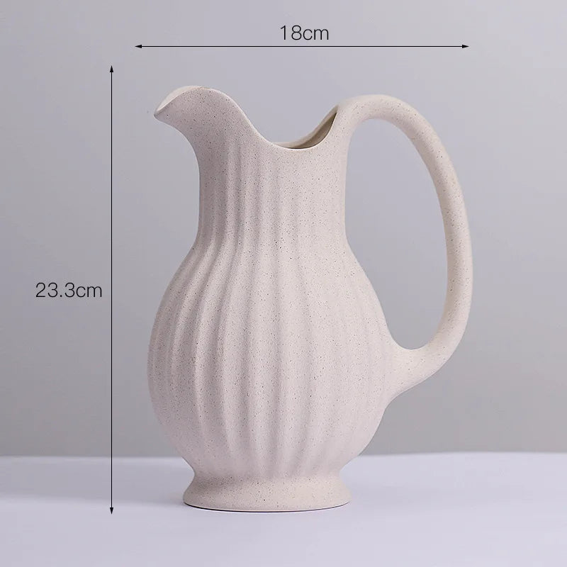 Vase en Céramique Blanc Design spiralé