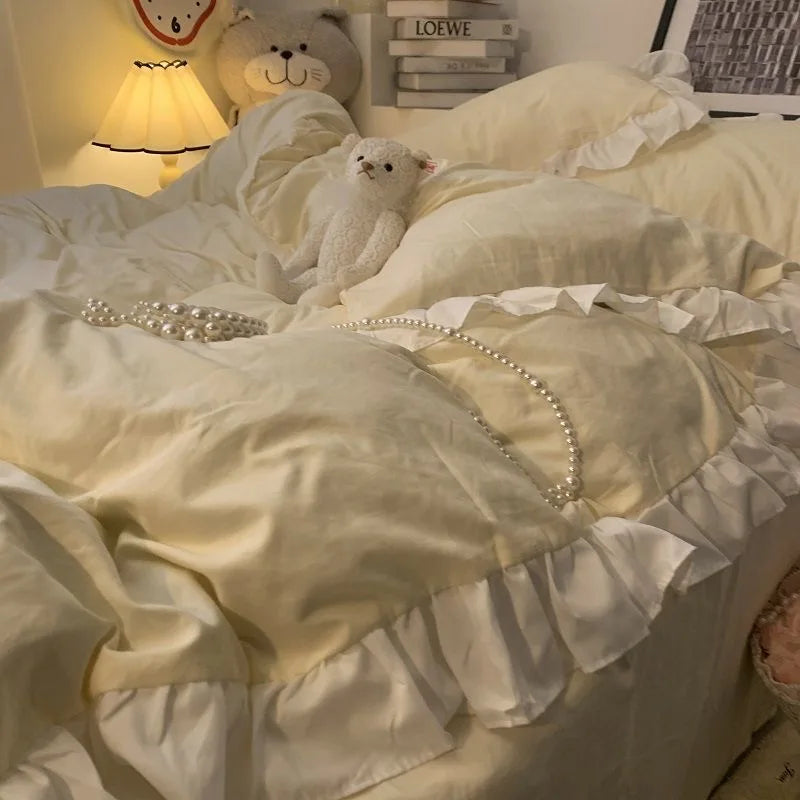Parure Housse de Couette à Volant