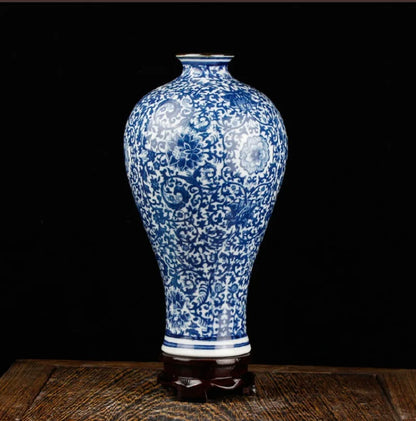 Vase en Porcelaine Bleue et Blanche