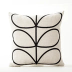 Housse de Coussin en Lin à fleurs géométriques modernes