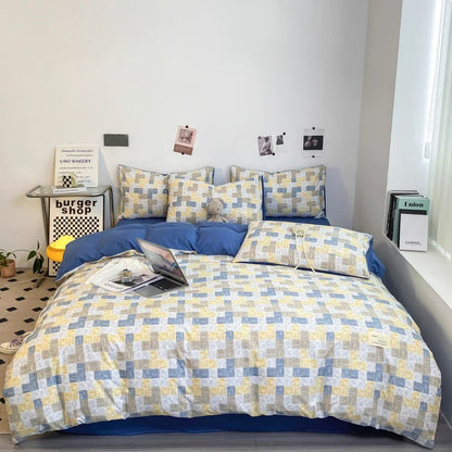 Parure Housse de Couette à Carreaux