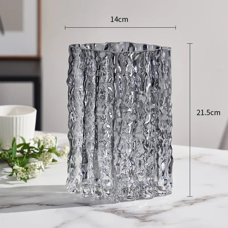 Vase en Verre Glacier Transparent