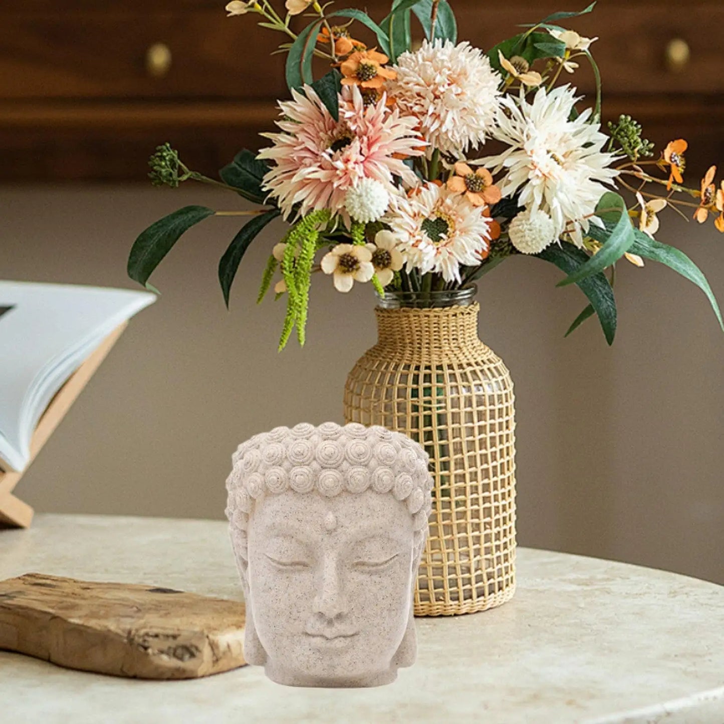 Pot de Fleurs Tête de Bouddha