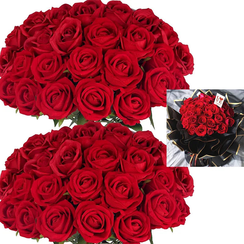 Fleur Artificielle Rose en Velours