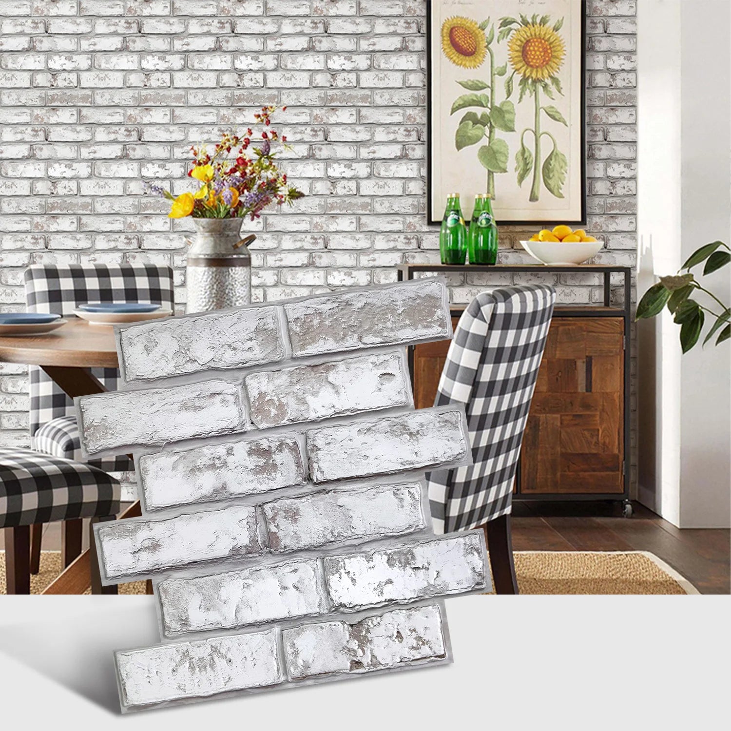 Autocollant Mural 3D effet brique