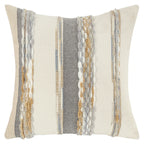 Housse de Coussin Bohème en chenille rayée