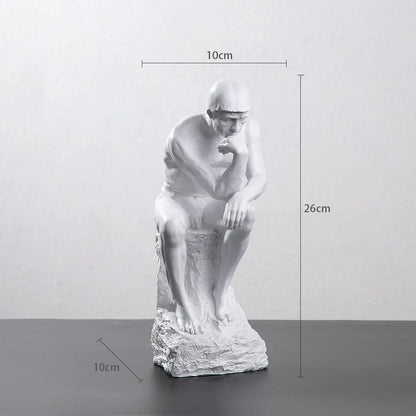 Statue de penseur en résine