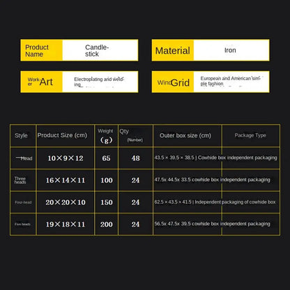 Bougeoir en Métal Romantique