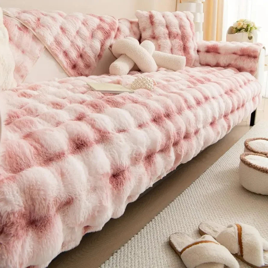 Housse de Canapé en Peluche de Fourrure