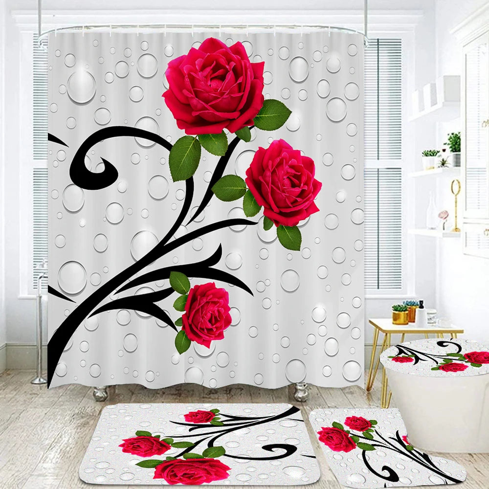 Rideau de Douche en Tissu Fleur