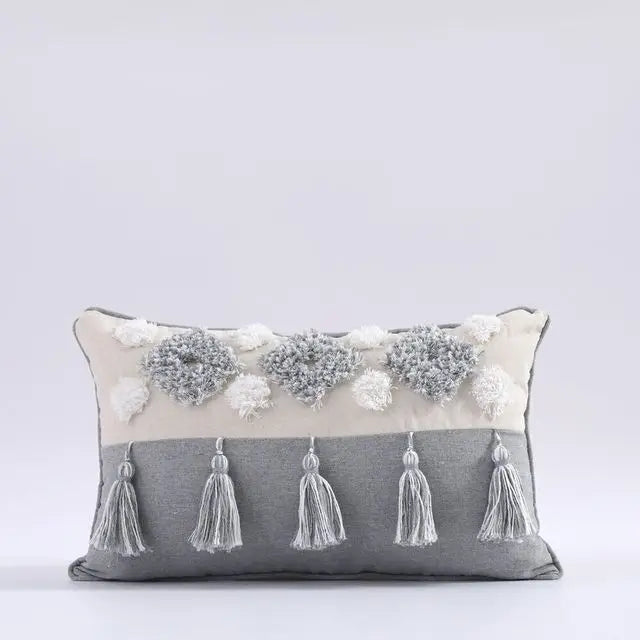 Housse de Coussin à Pompons style Bohème Nordique