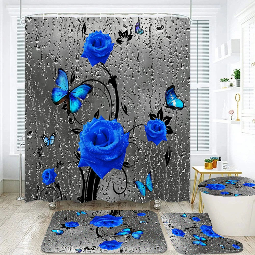 Rideau de Douche en Tissu Fleur