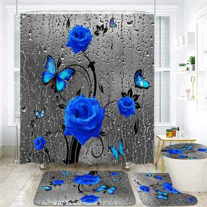 Rideau de Douche en Tissu Fleur