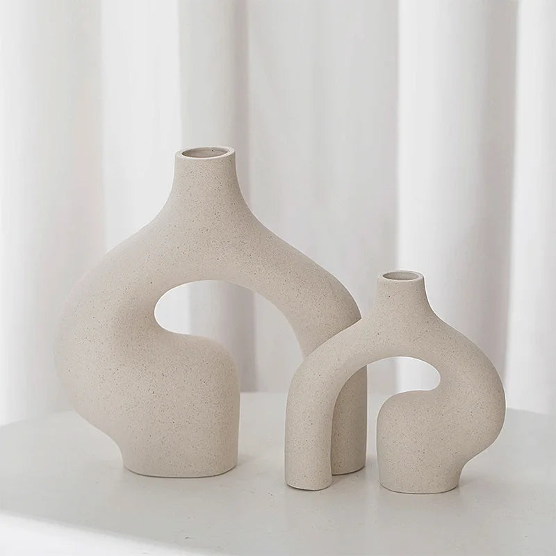 Vase en Céramique Style Nordique Blanc