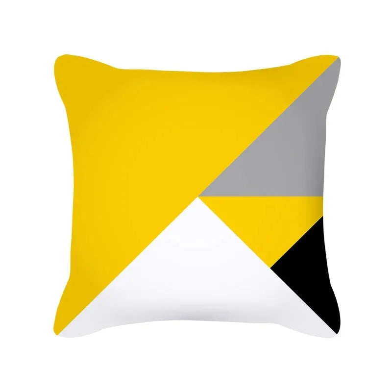 Housse de Coussin à Motif Jaune