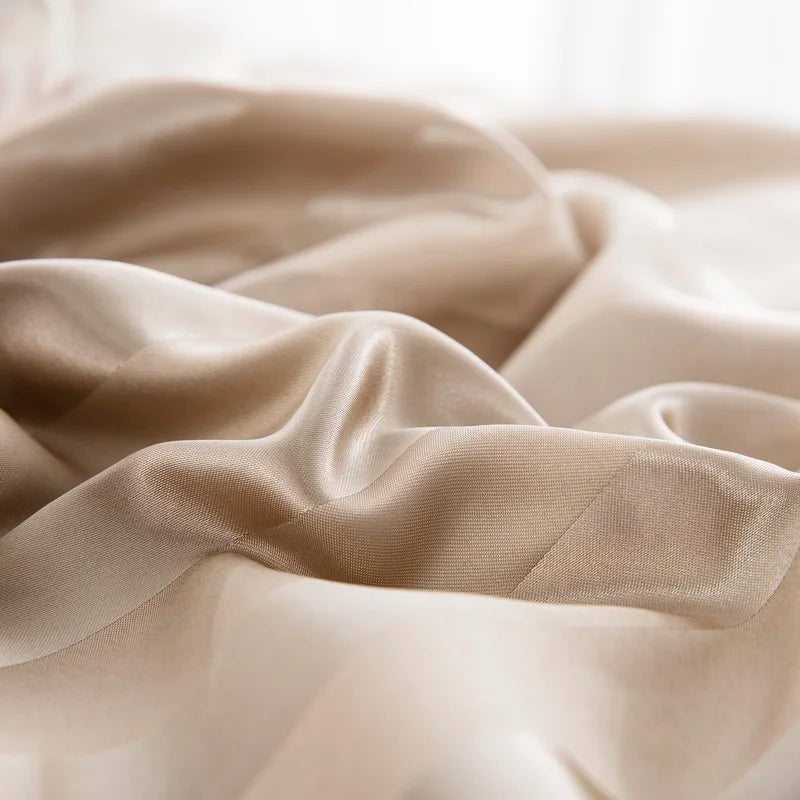 Parure Housse de couette rayée en Satin