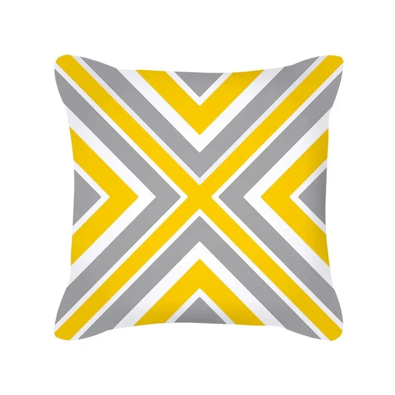 Housse de Coussin à Motif Jaune