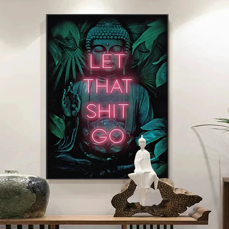 Tableau Moderne Bouddha Abstrait Coloré