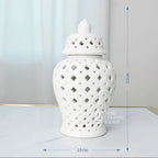 Vase en Céramique Doré Ajouré avec couvercle