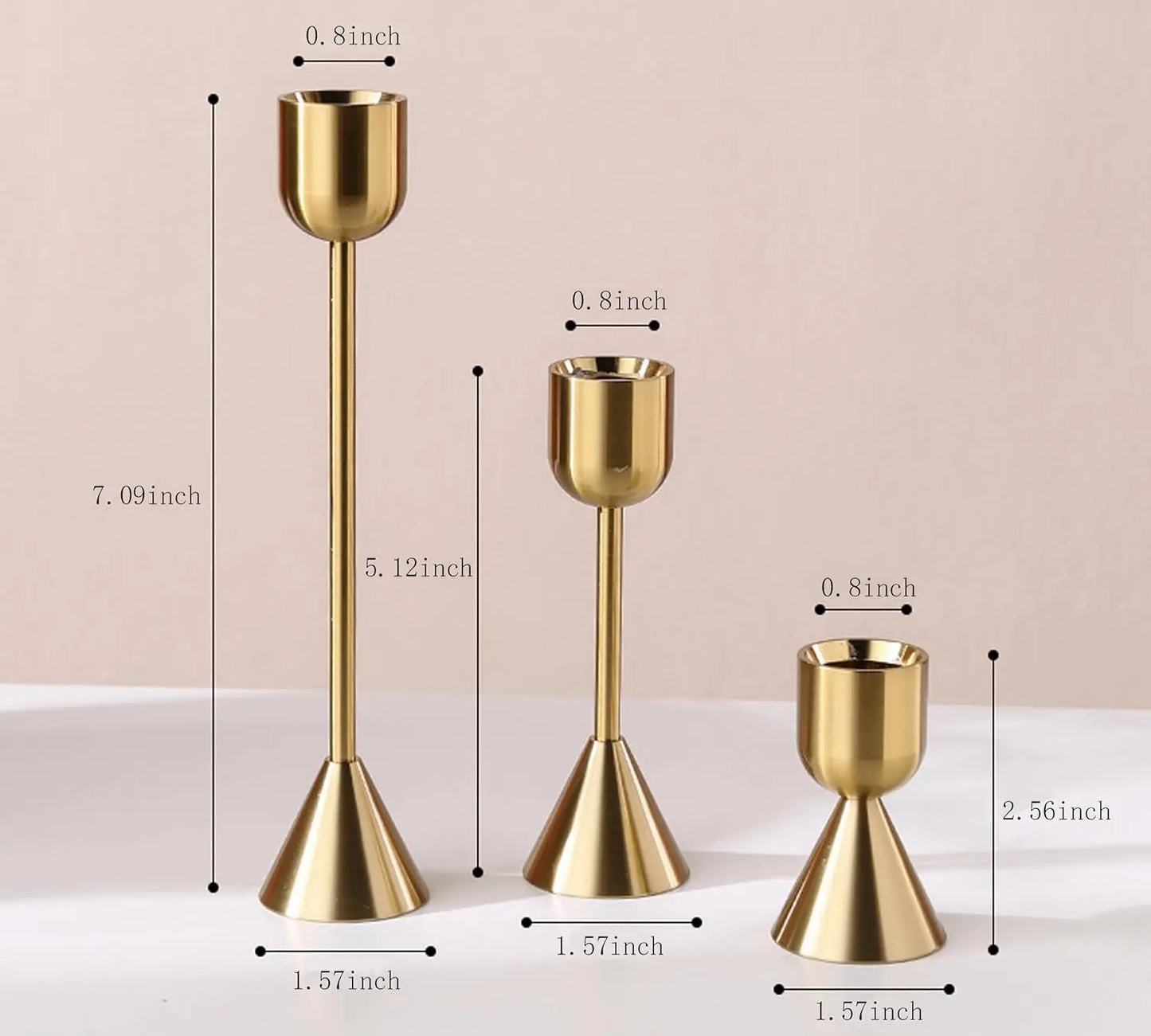 Bougeoirs de Luxe en Métal de couleur dorée