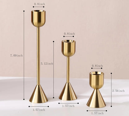 Bougeoirs de Luxe en Métal de couleur dorée