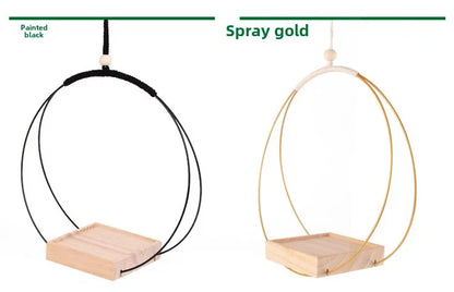 Macramé Suspendue en Bois Naturel - Jardinière