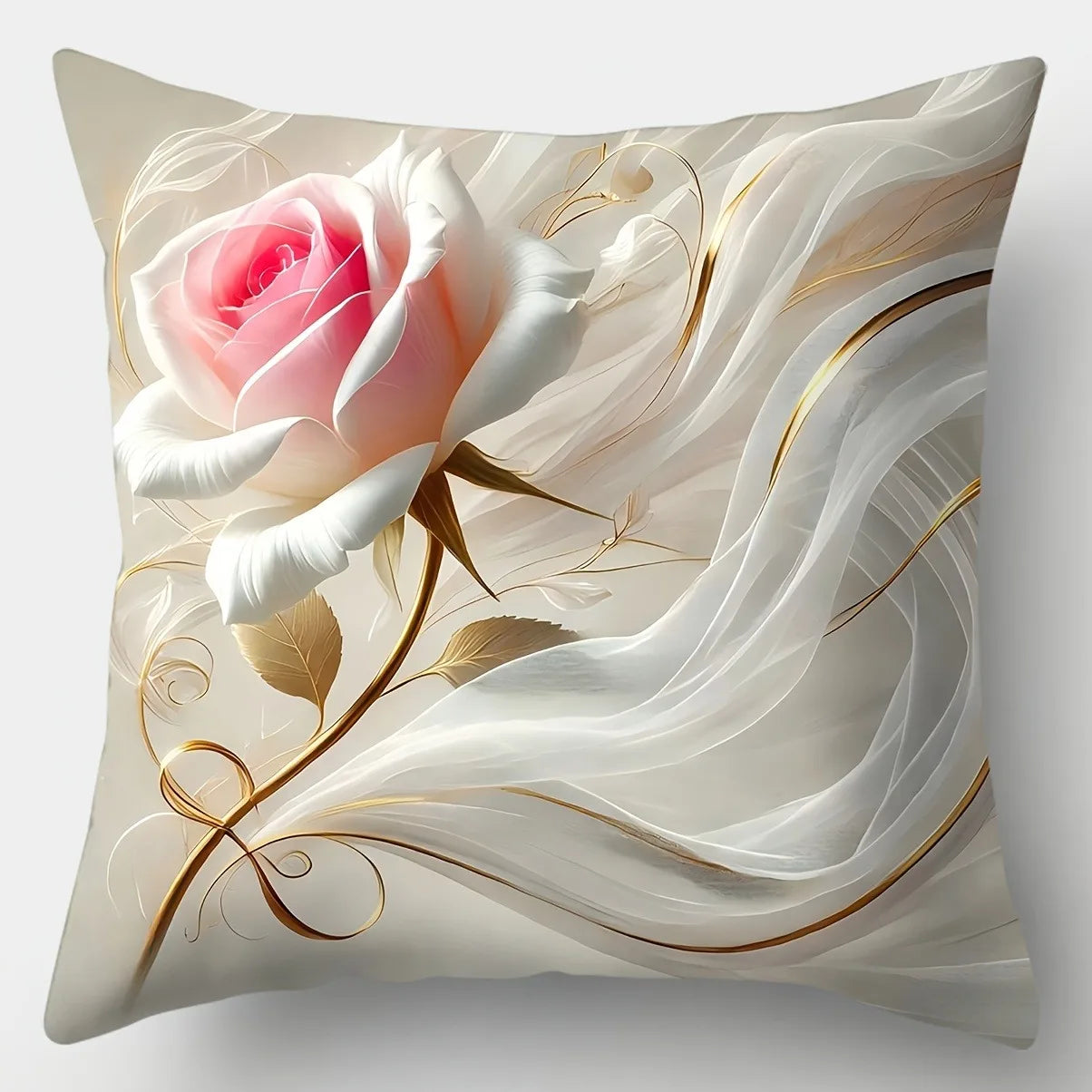 Housse de Coussin Motif Rose