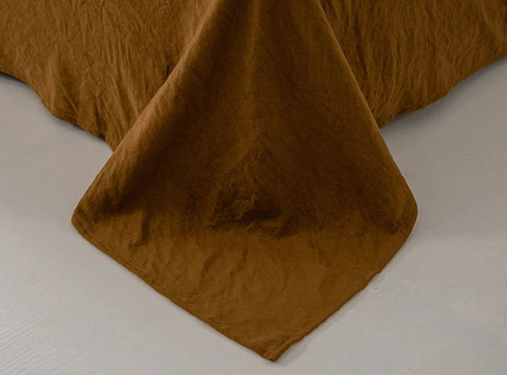 Parure Housse de Couette en Coton Lavé