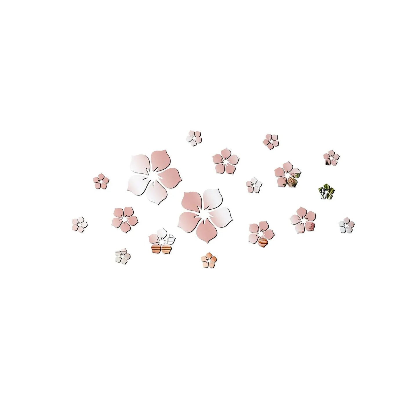 Miroir Décoratif Autocollant Fleurs