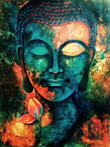 Tableau Moderne Bouddha Abstrait Coloré