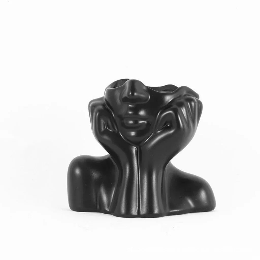 Vase en Résine Visage Femme