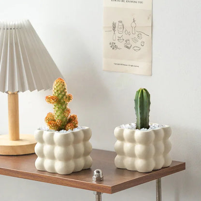 Pot de Fleurs en Céramique Blanc