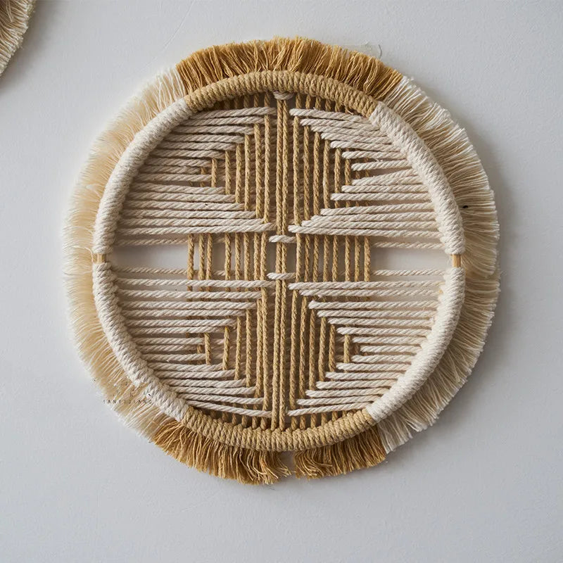 Panier Mural Rond Macramé
