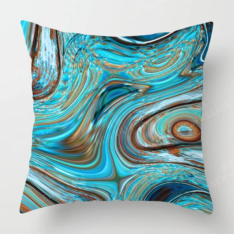 Housse de Coussin Verte Abstraite