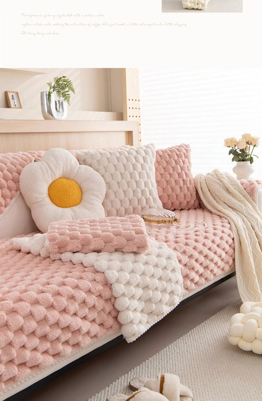 Housse de canapé d'hiver épaisse en peluche