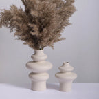 Vase en Céramique Blanc Design spiralé