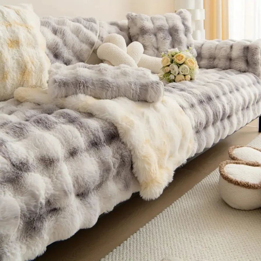 Housse de Canapé en Peluche de Fourrure