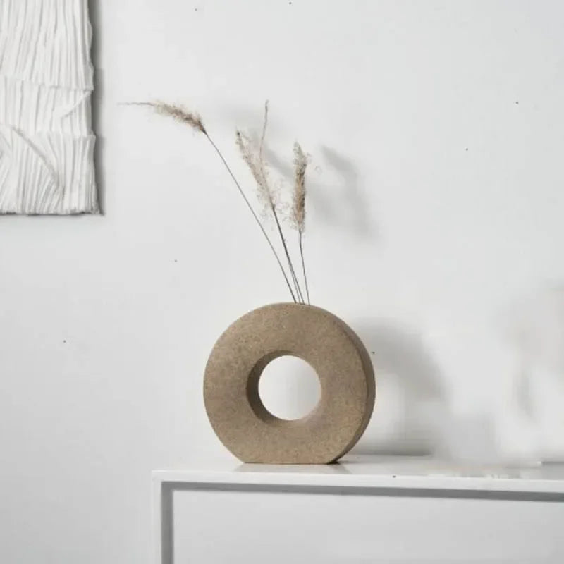 Vase de Décoration Style Nordique en Forme de Beignet