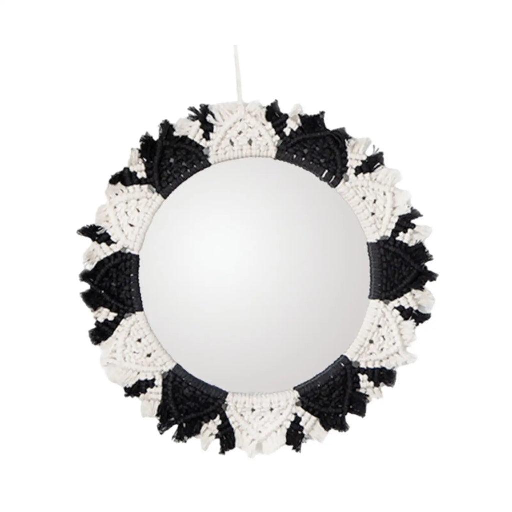 Miroir Mural en macramé tissé à la main