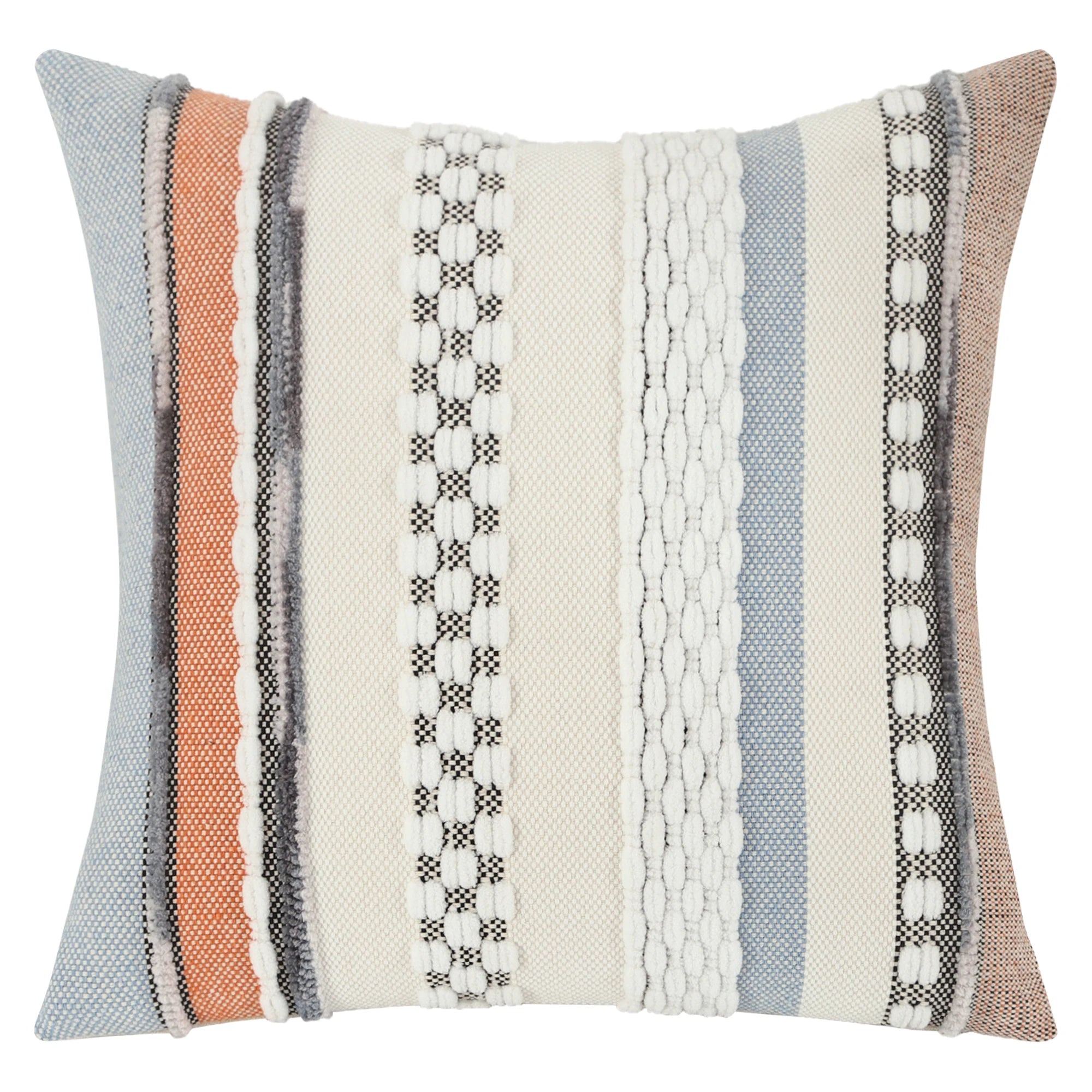 Housse de Coussin Bohème en chenille rayée